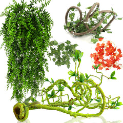 Grddaef planta colgante para terrario, refugio natural para reptiles.
