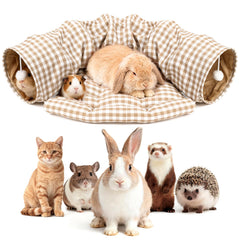 Greatbond cama-tunel para conejo con cama acolchada