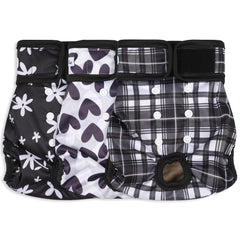 Pañales Grecle para perras: ajuste con broches para un fit cómodo y seguro.