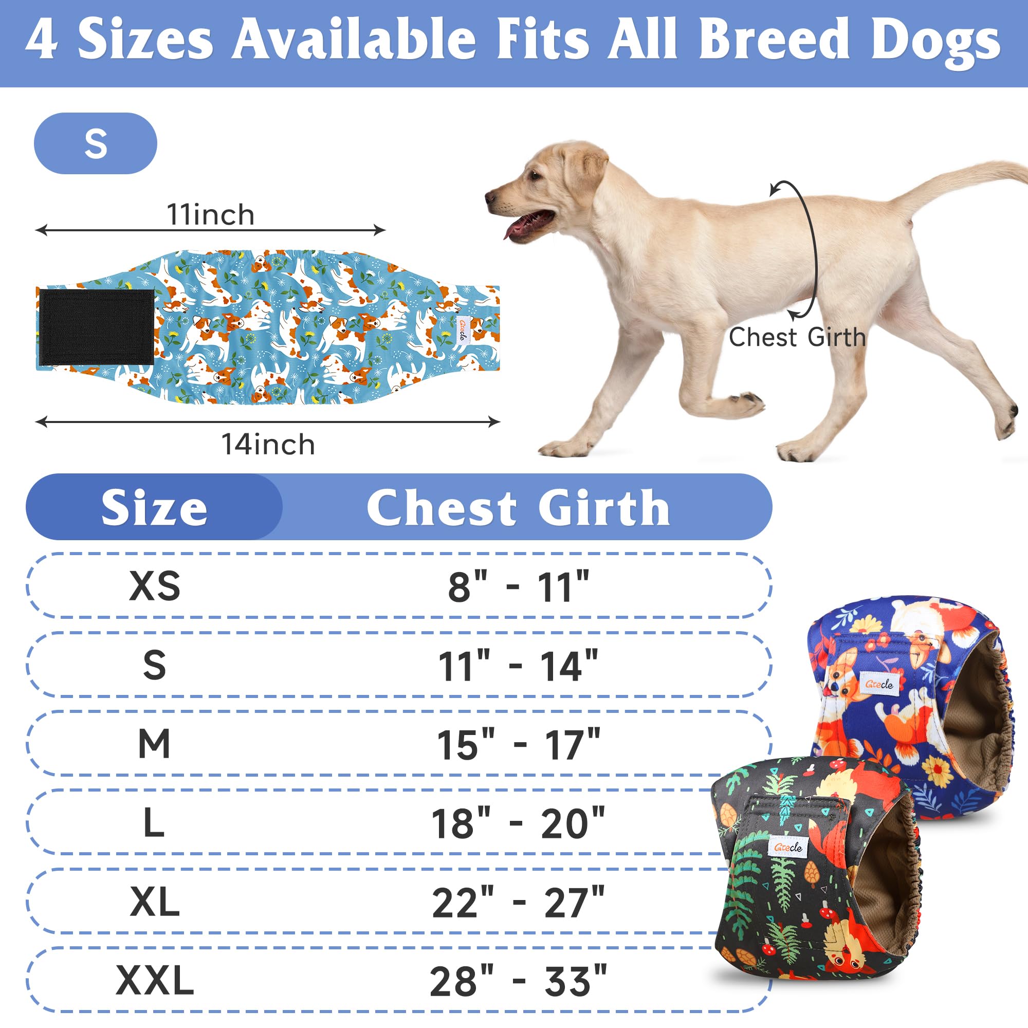 Grecle pañales para perro macho, absorbencia rápida para evitar derrames.