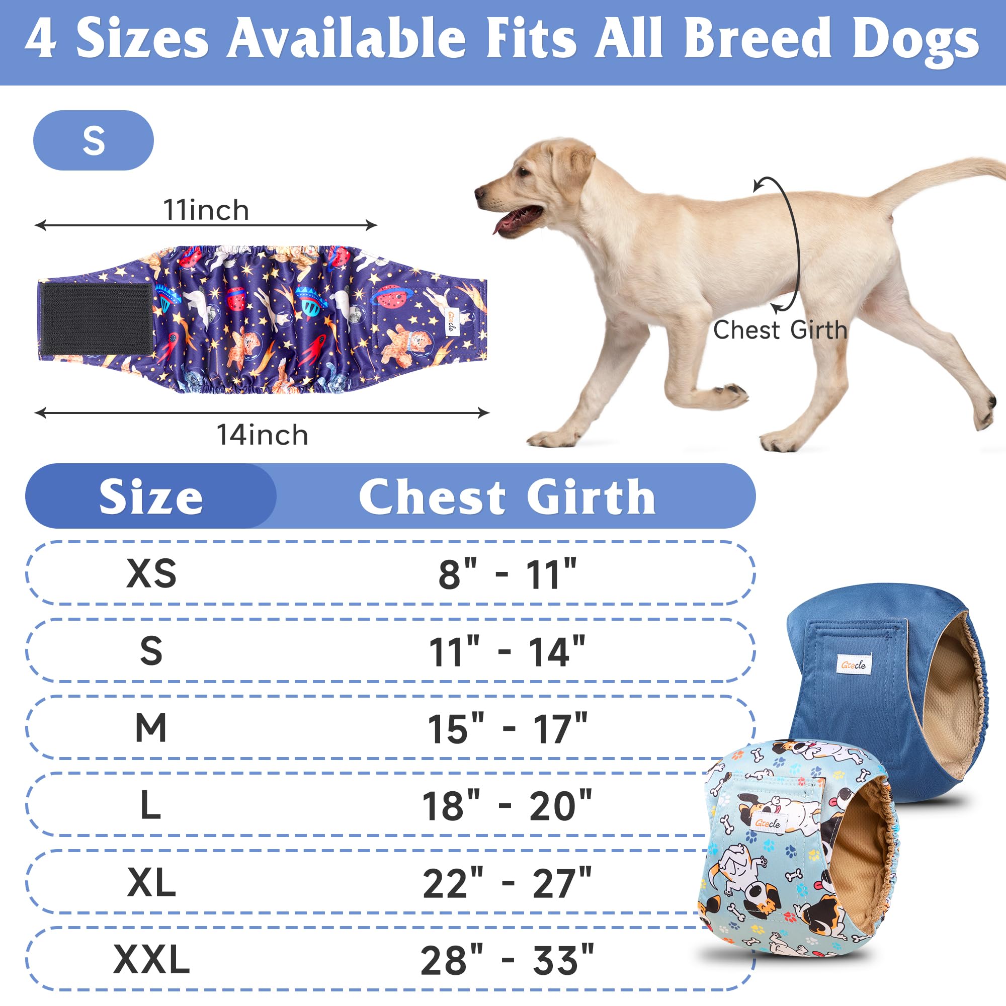 Grecle pañales para perros machos con absorción rápida para evitar sorpresas en casa.