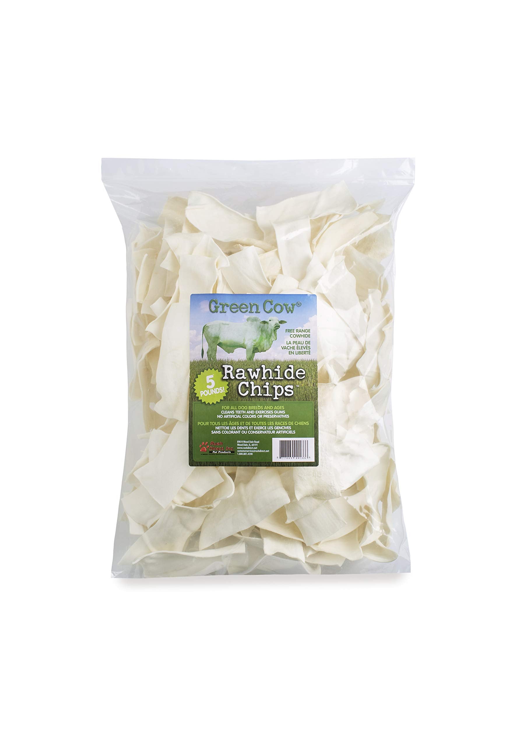 Greencow chips de cuero crudo, opción a granel para dueños con varias mascotas.