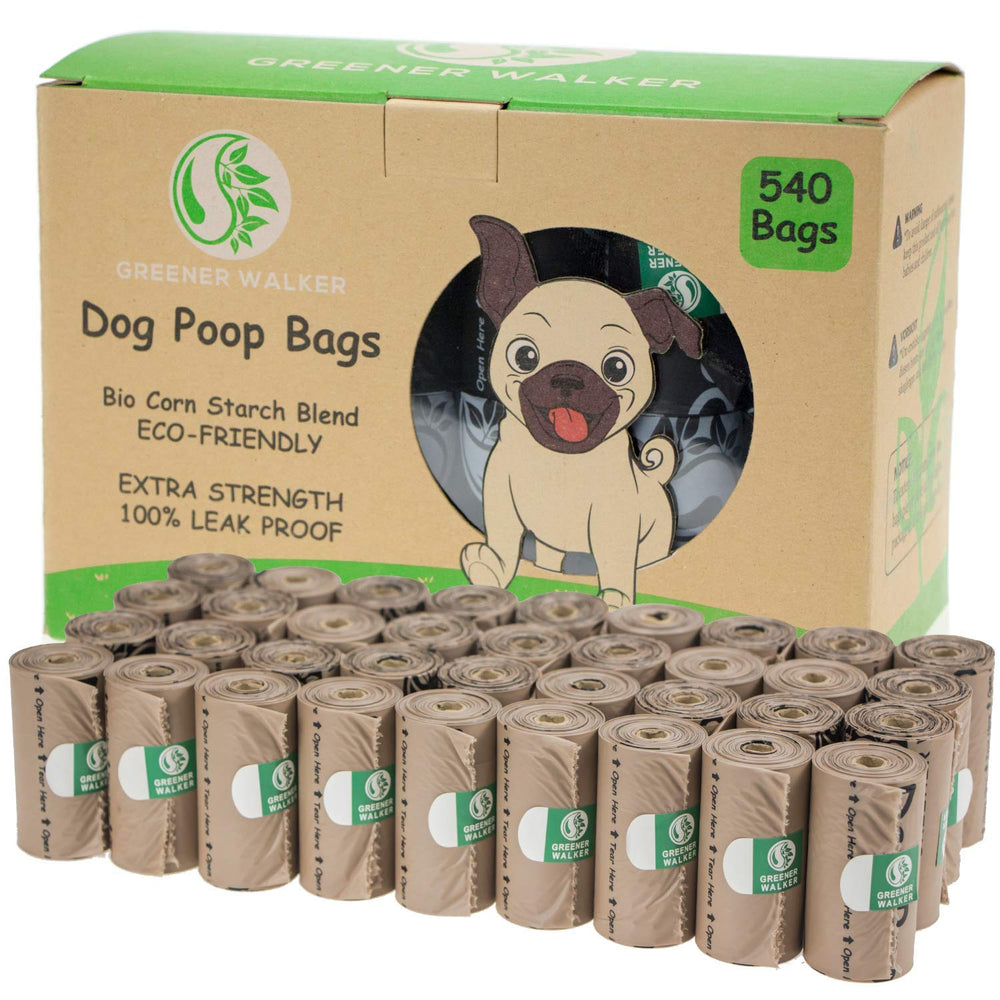 Greener Walker poop bags roll 540 - leak-proof for clean pickup on walks