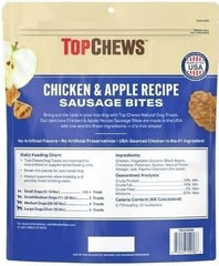GreenFoods Bocaditos de salchicha pollo y manzana, etiqueta, snack natural para perros energéticos