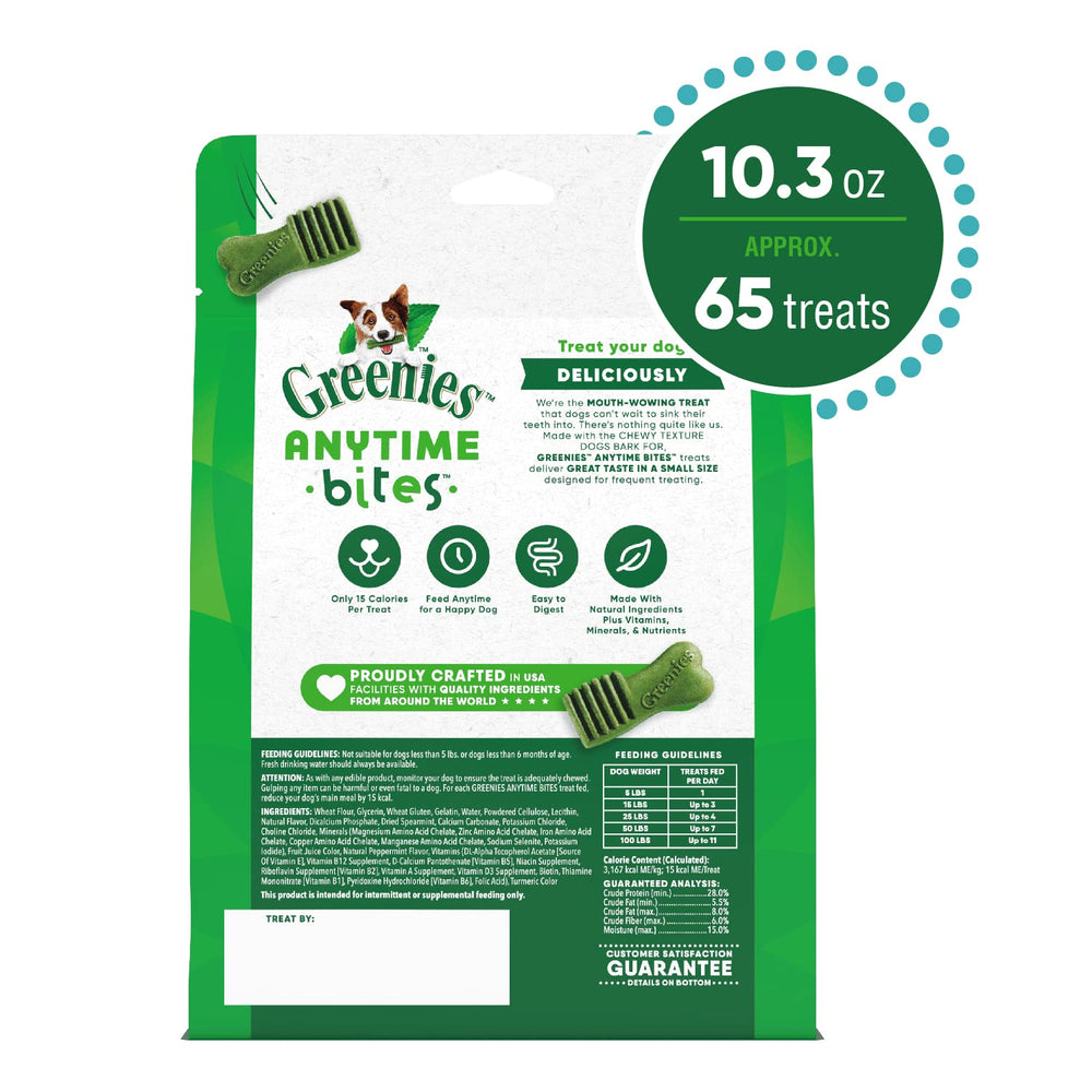 Greenies Anytime Bites: paquete de 10.3 oz para casa o parque