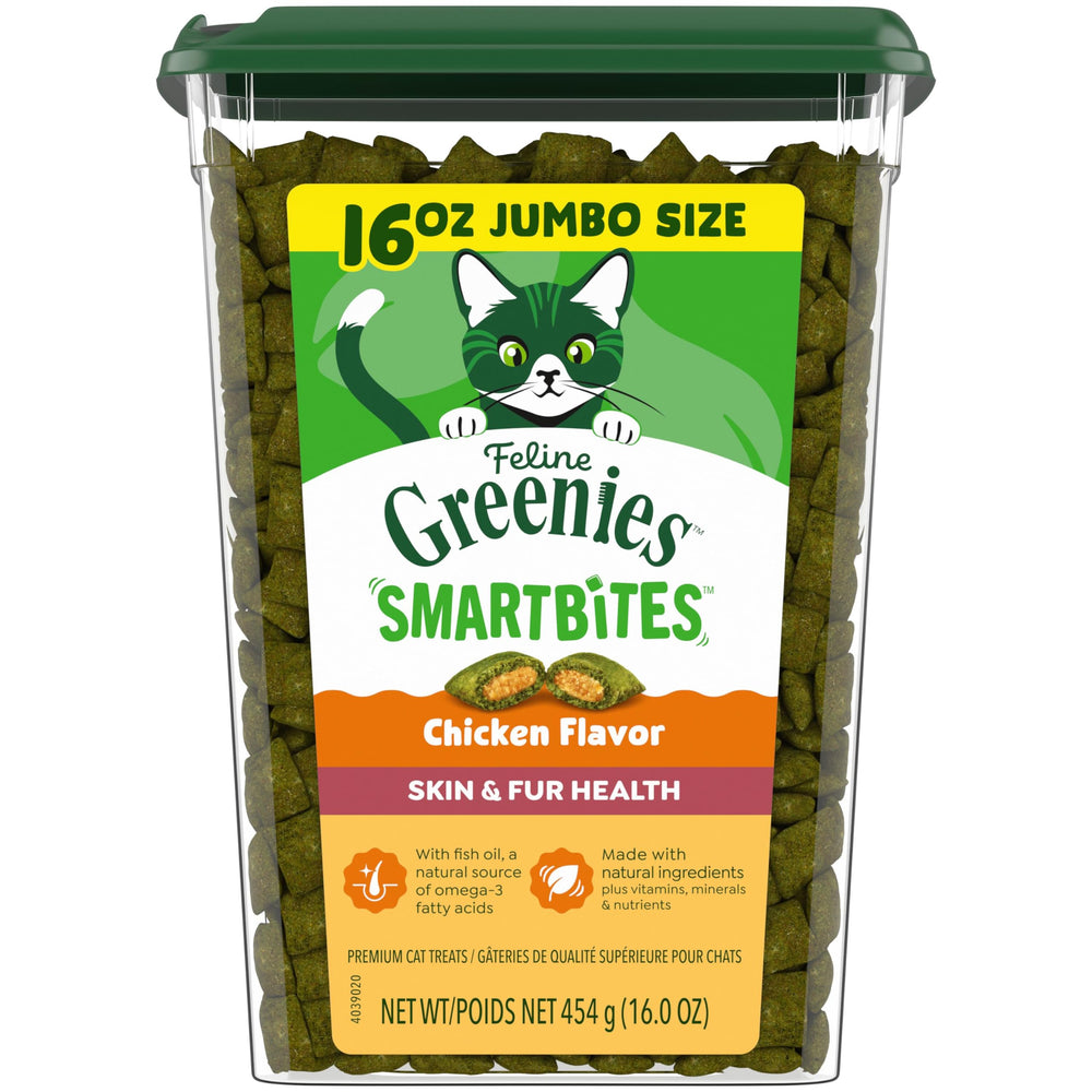 Greenies Bocados Gato: piel y pelaje sanos gracias a omega-3 y linaza.
