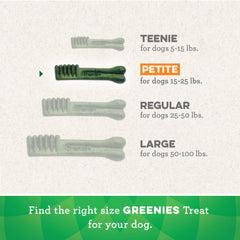 Greenies dentales masticables, diseño único que alcanza la línea de las encías.