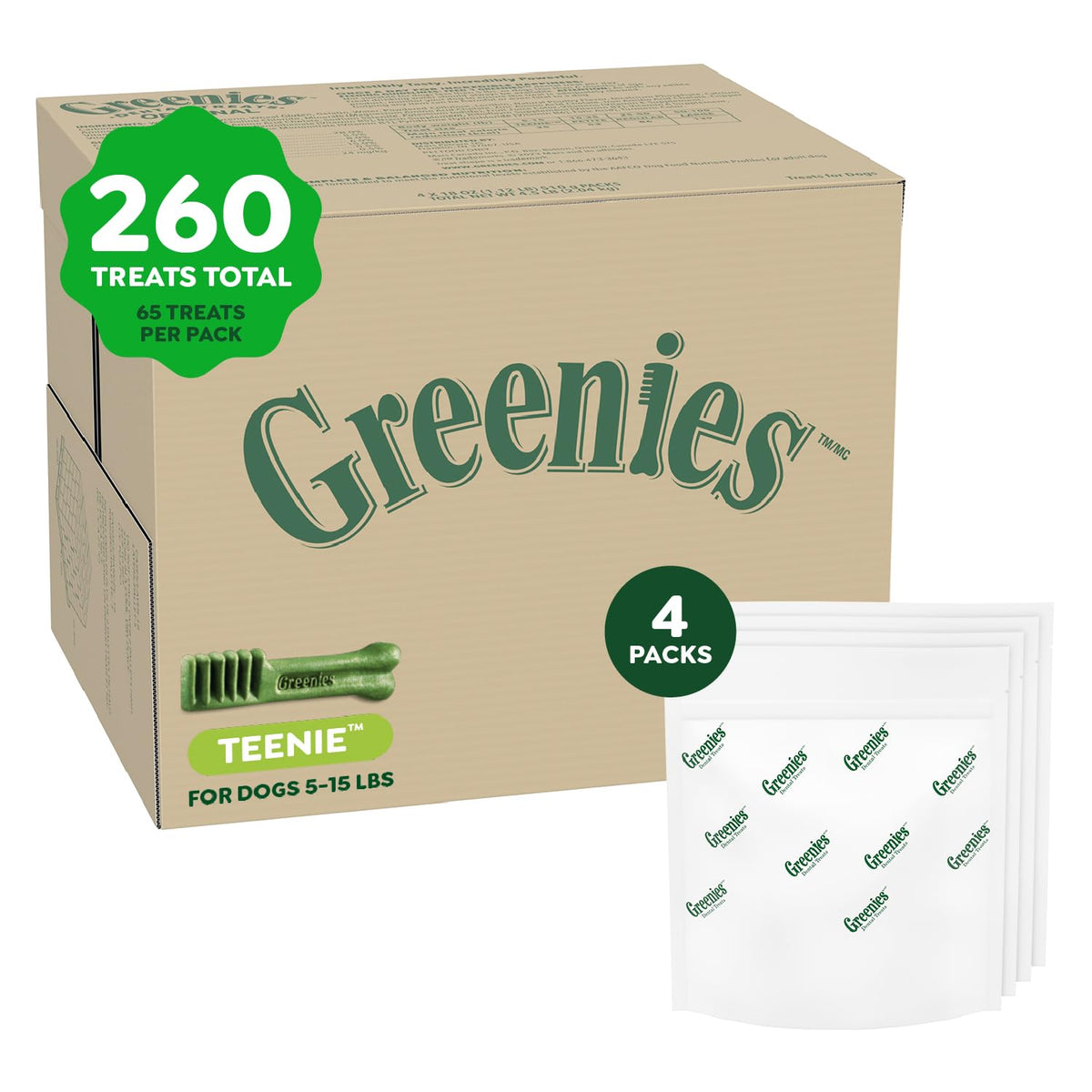 Greenies dentales para perros, tamaño mini, cuidado bucal diario