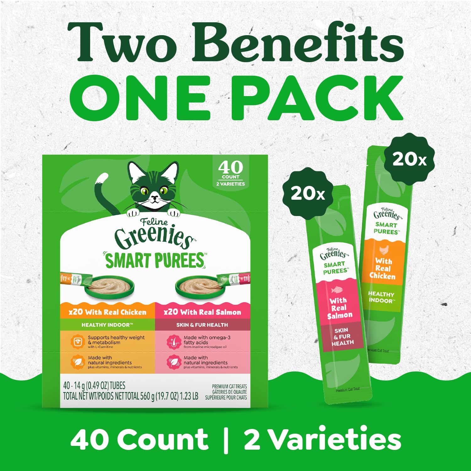 Greenies Feline Smart Purees textura cremosa con salmón real