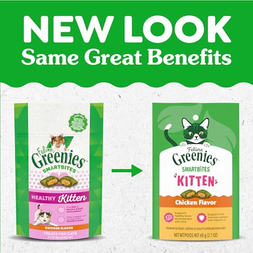 Greenies Feline Smartbites gatitos, sabor pollo para gusto agradable