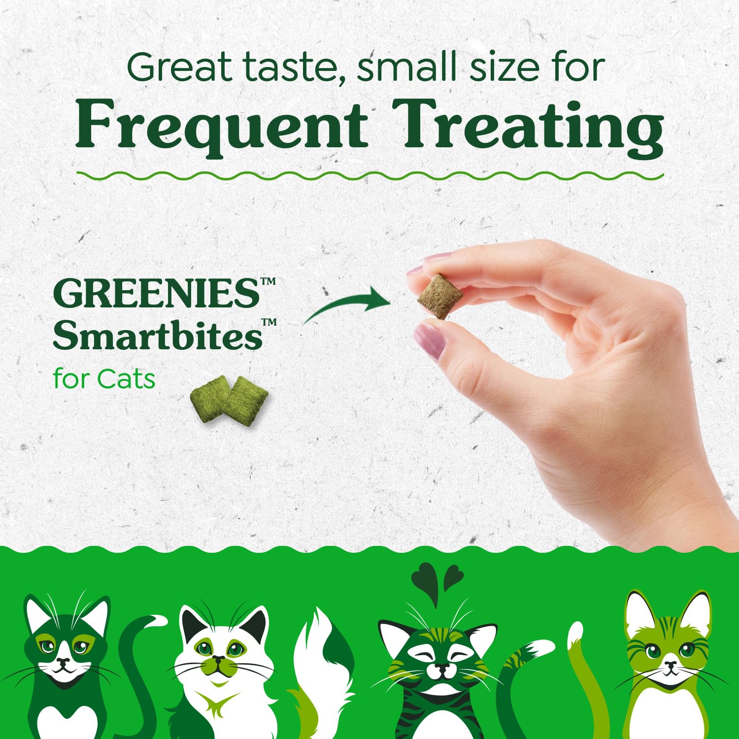 Greenies Feline Smartbites, proteína de alta calidad para apoyar músculos felinos.