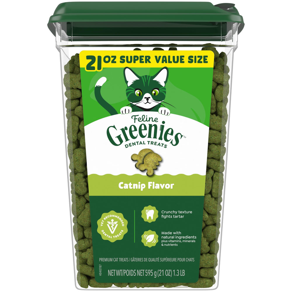 Greenies galletas dentales para gatos adultos, ayudan a la higiene oral diaria.