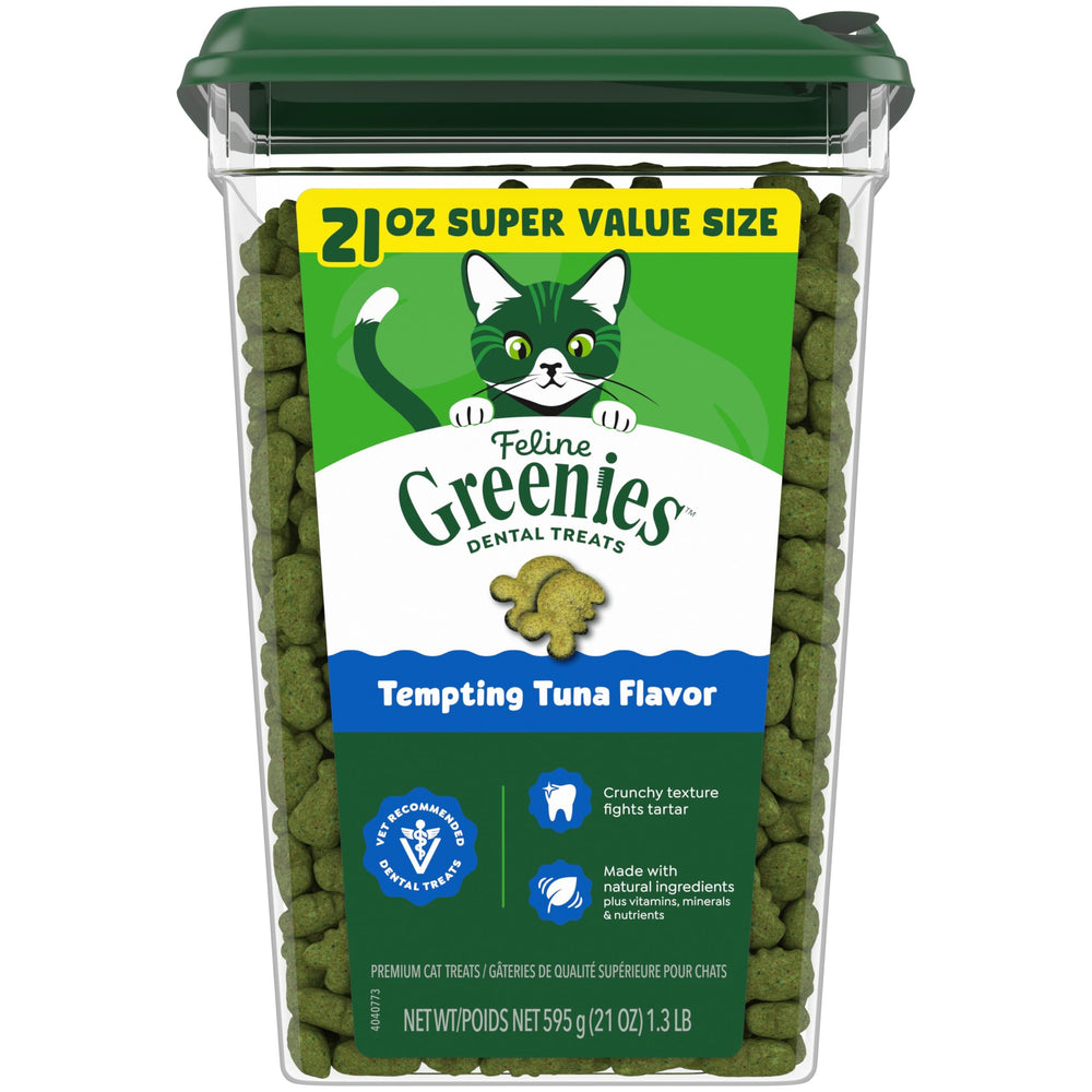 Greenies Gato dental atún 21oz: complemento diario para dientes sanos.