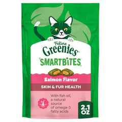 Greenies Gato Smartbites empaque 2-1oz salmón para snack diario.