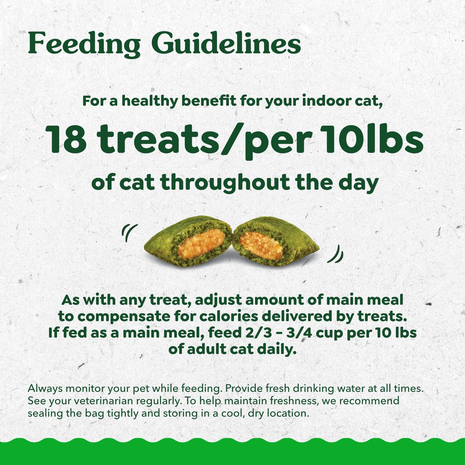 Greenies Feline Smartbites: etiqueta nutricional que destaca ingredientes naturales y vitaminas.