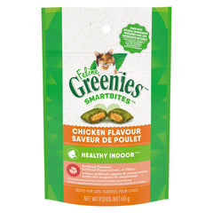 Greenies Feline Smartbites: empaque visible para snack diario del gato indoor.