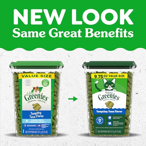 Greenies para gatos: aliento fresco y limpieza dental.