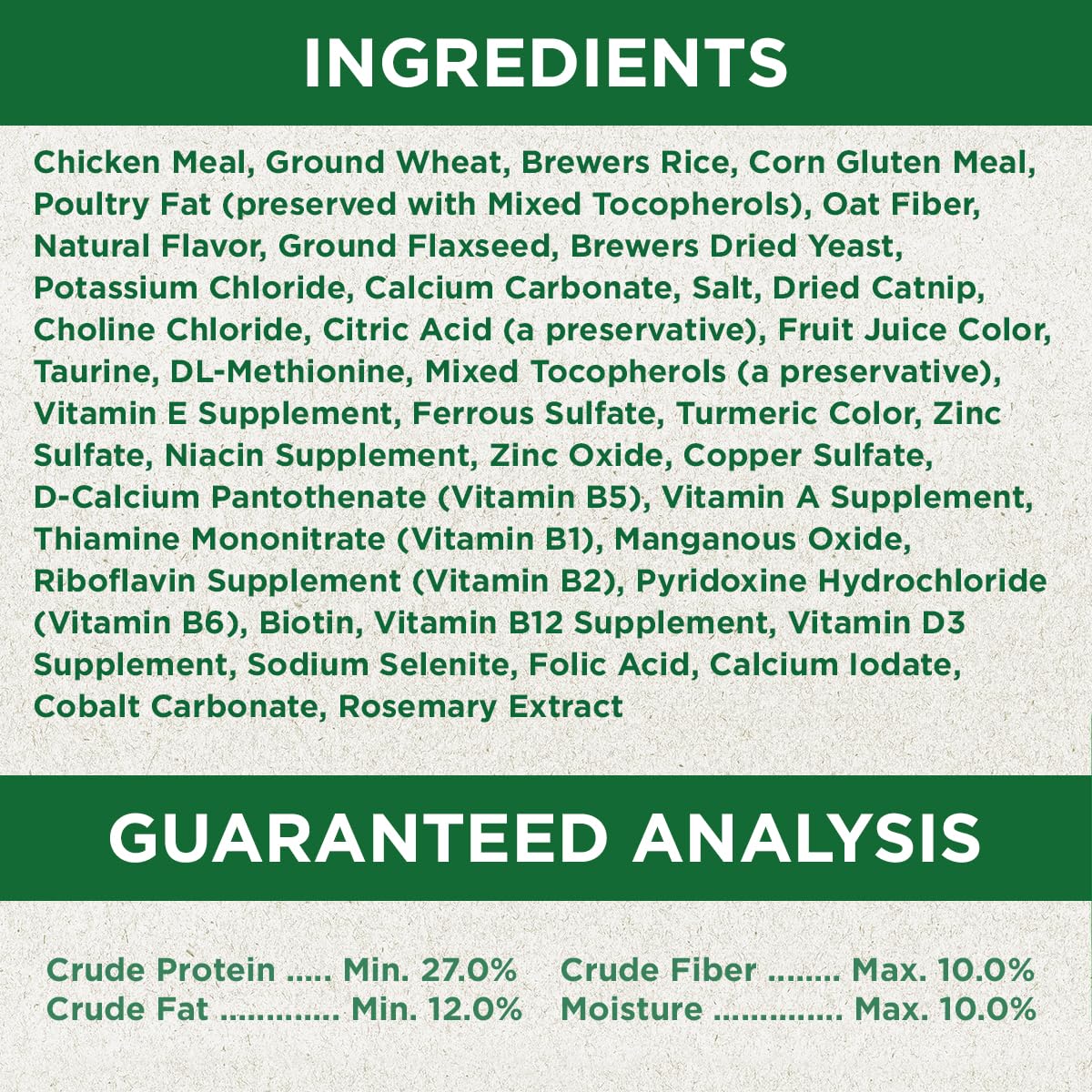 Ingredientes naturales de Greenies para gatos
