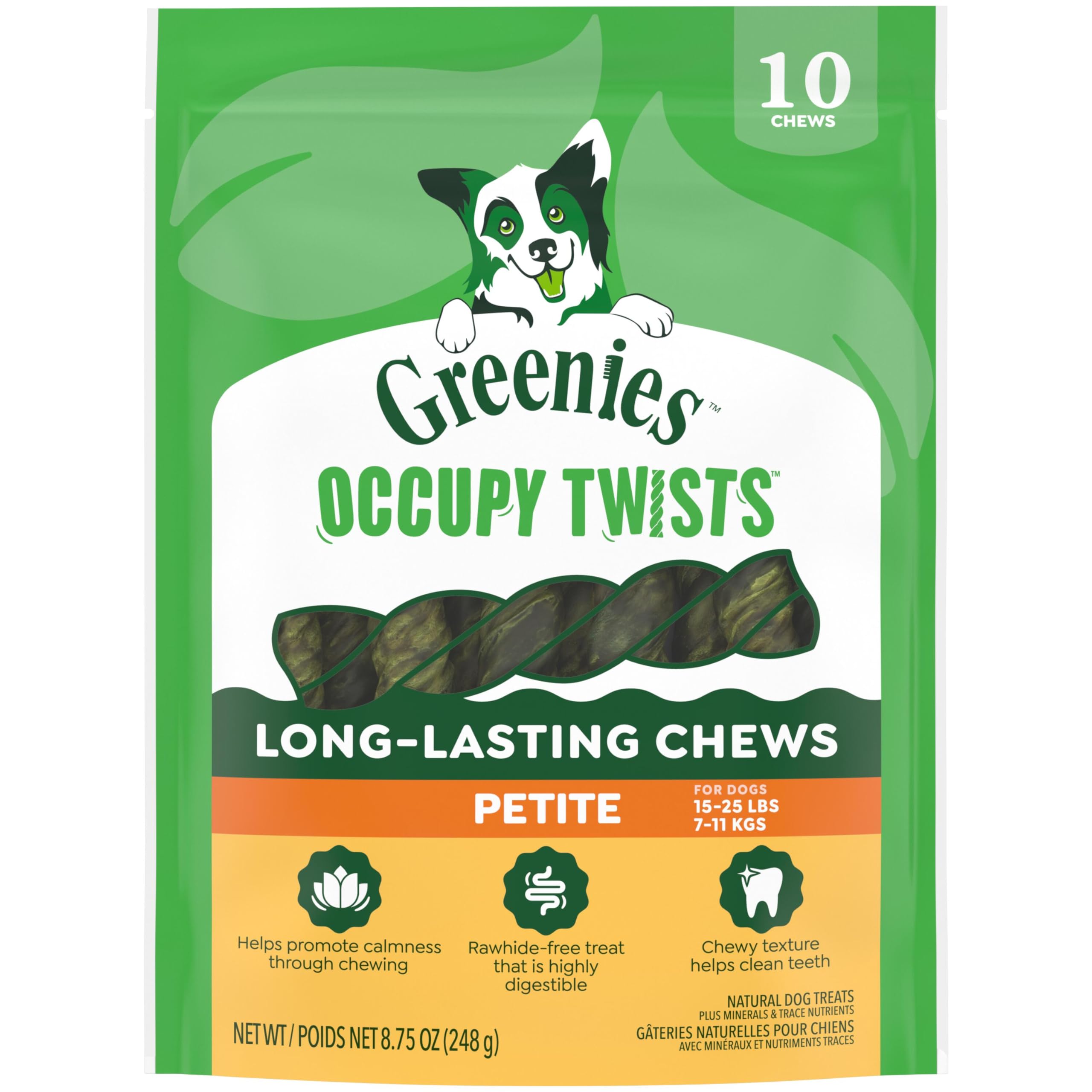 Greenies Occupy Twists: bocadillos naturales para entretener al perro al masticar