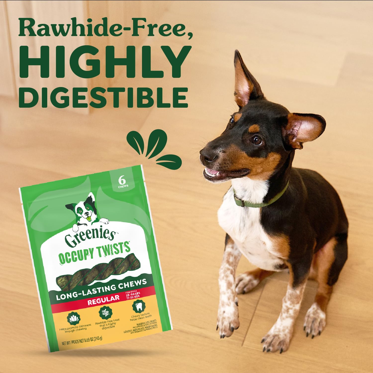 Greenies Occupy Twists, ingredientes naturales y minerales para perros