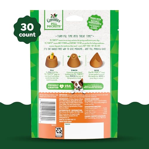 Greenies Pill Pockets, envoltorio para píldoras, sabor queso, facilita la ingesta voluntaria.