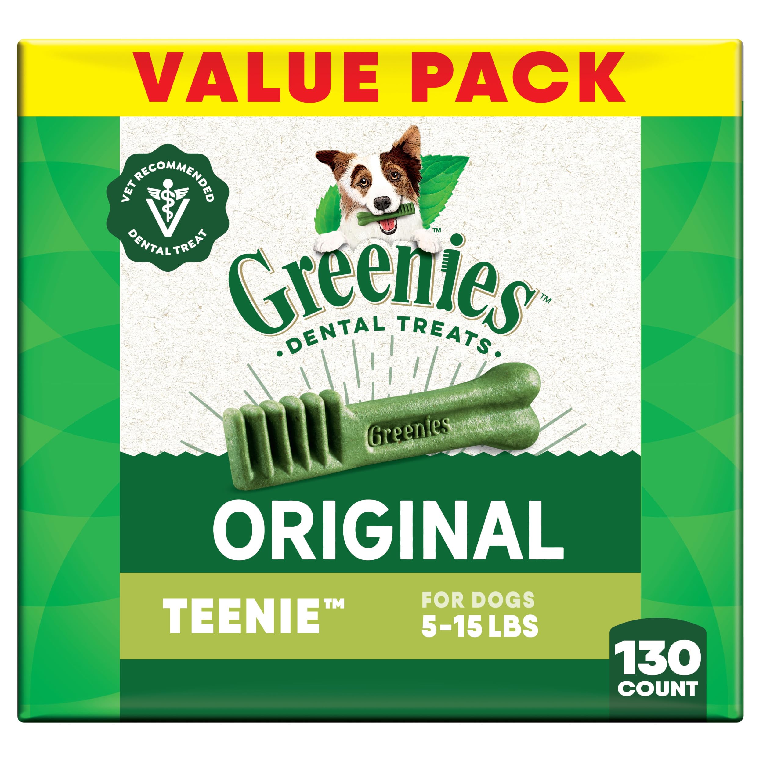 Greenies Premios Dentales Originales para perros pequeños, ayuda a reducir sarro y mejora el aliento.
