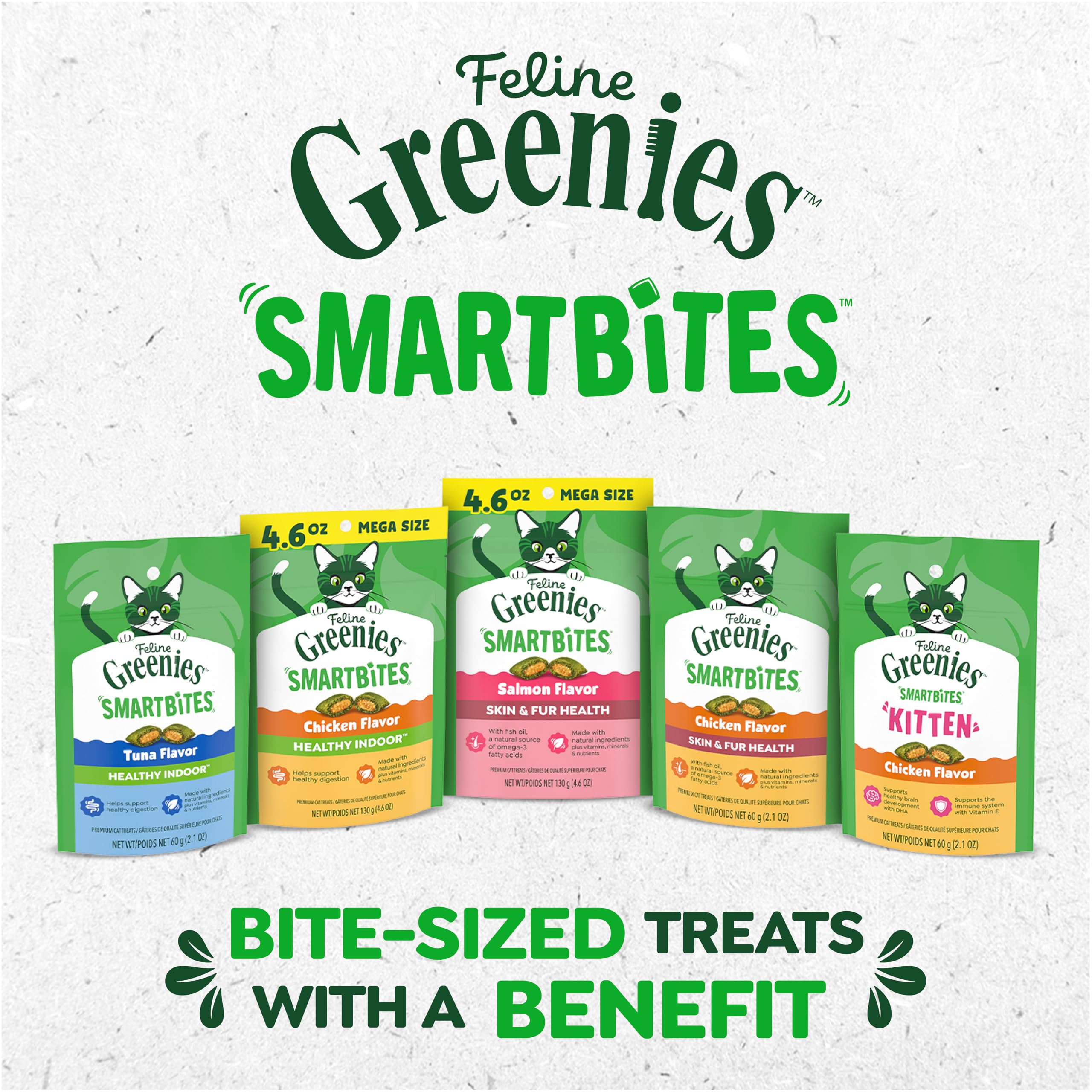 Greenies Smartbites, ideal para dispensadores y juego.