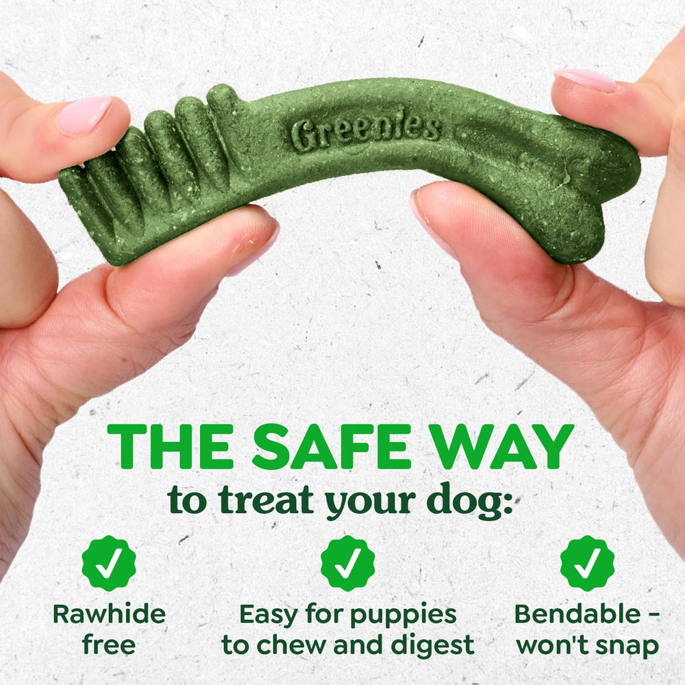 DHA en Greenies Teenie apoya desarrollo cerebral temprano en cachorros.