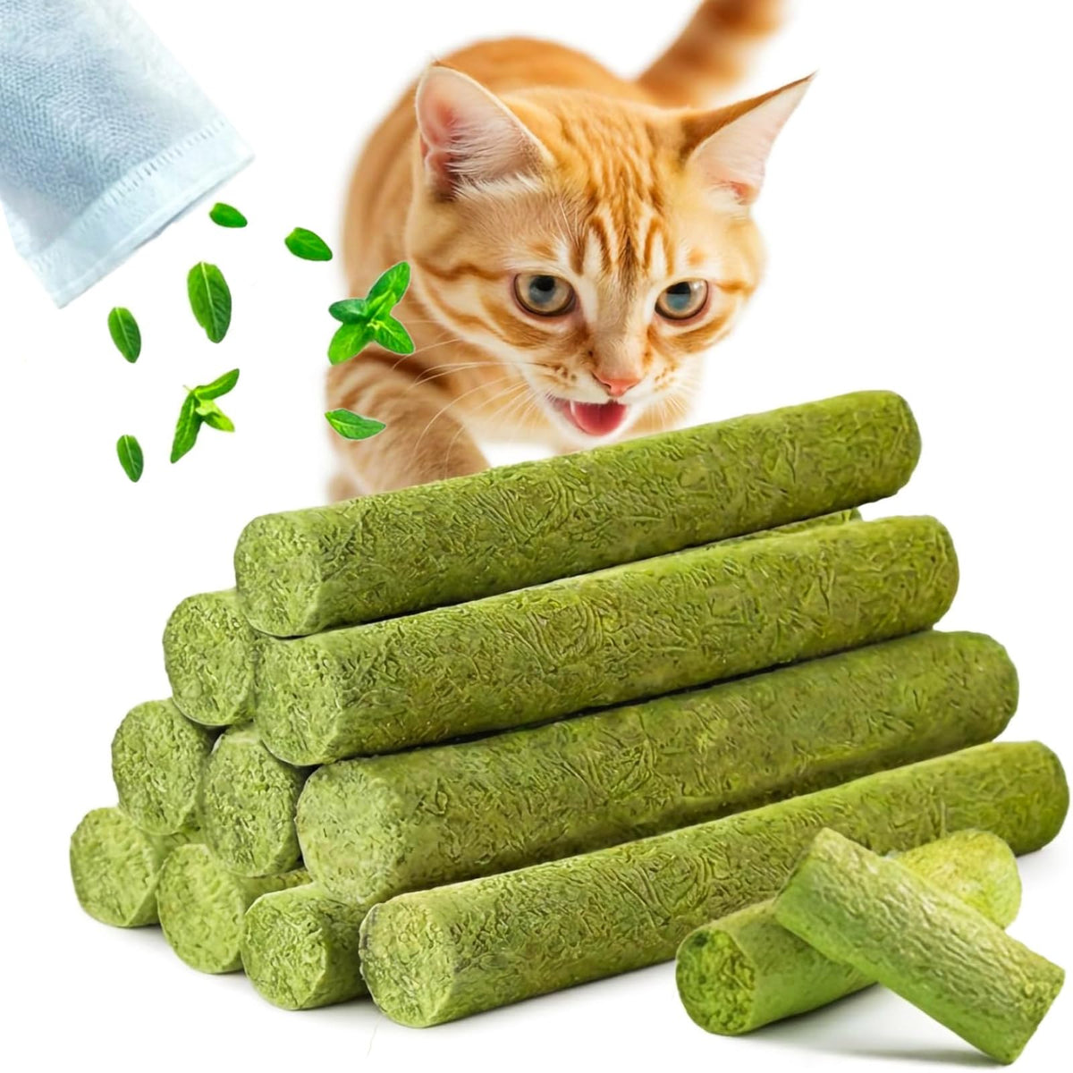 GREMBEB barrita de hierba para gatos, mejora la dentición y ayuda con bolas de pelo.