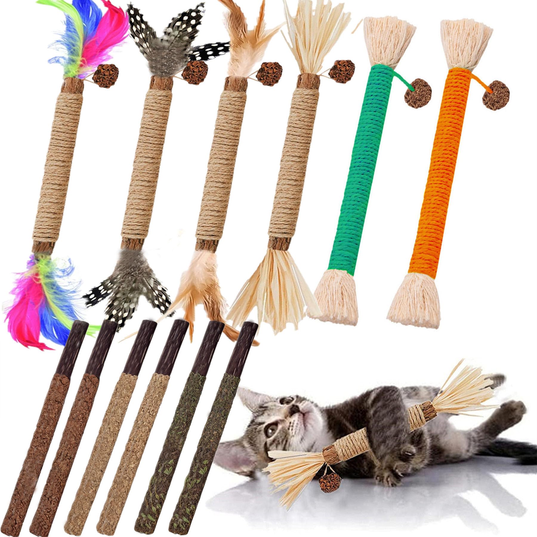 GREMBEB Juguetes para gatos: palito silvervine, fomenta juego activo en casa
