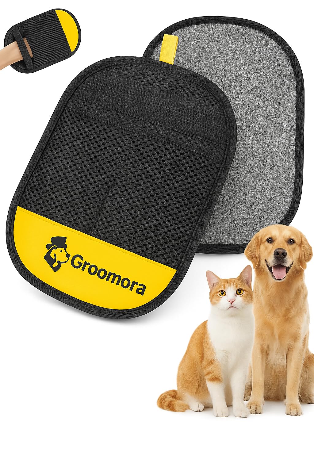 Guante Groomora electrostático deslanado de pelo, limpieza profunda de sofás.