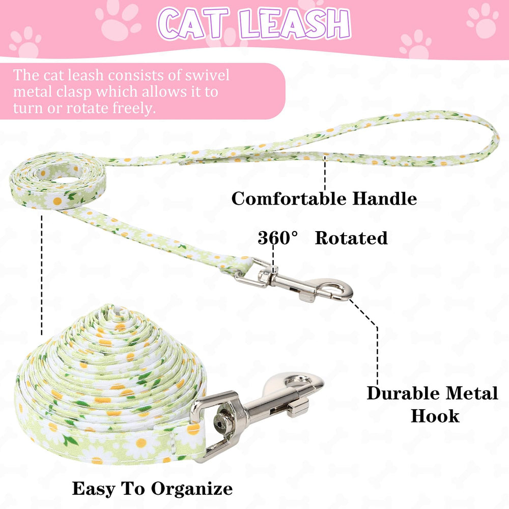 Guiqulai arnés gato floral suave y ligero: piel amable para uso diario.