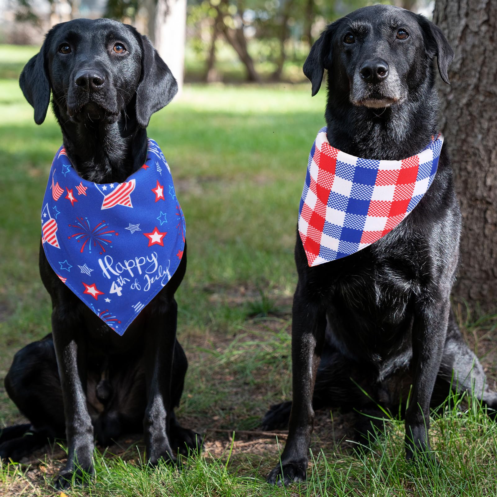 Guiqulai bandanas para perro Cuatro de Julio, look festivo