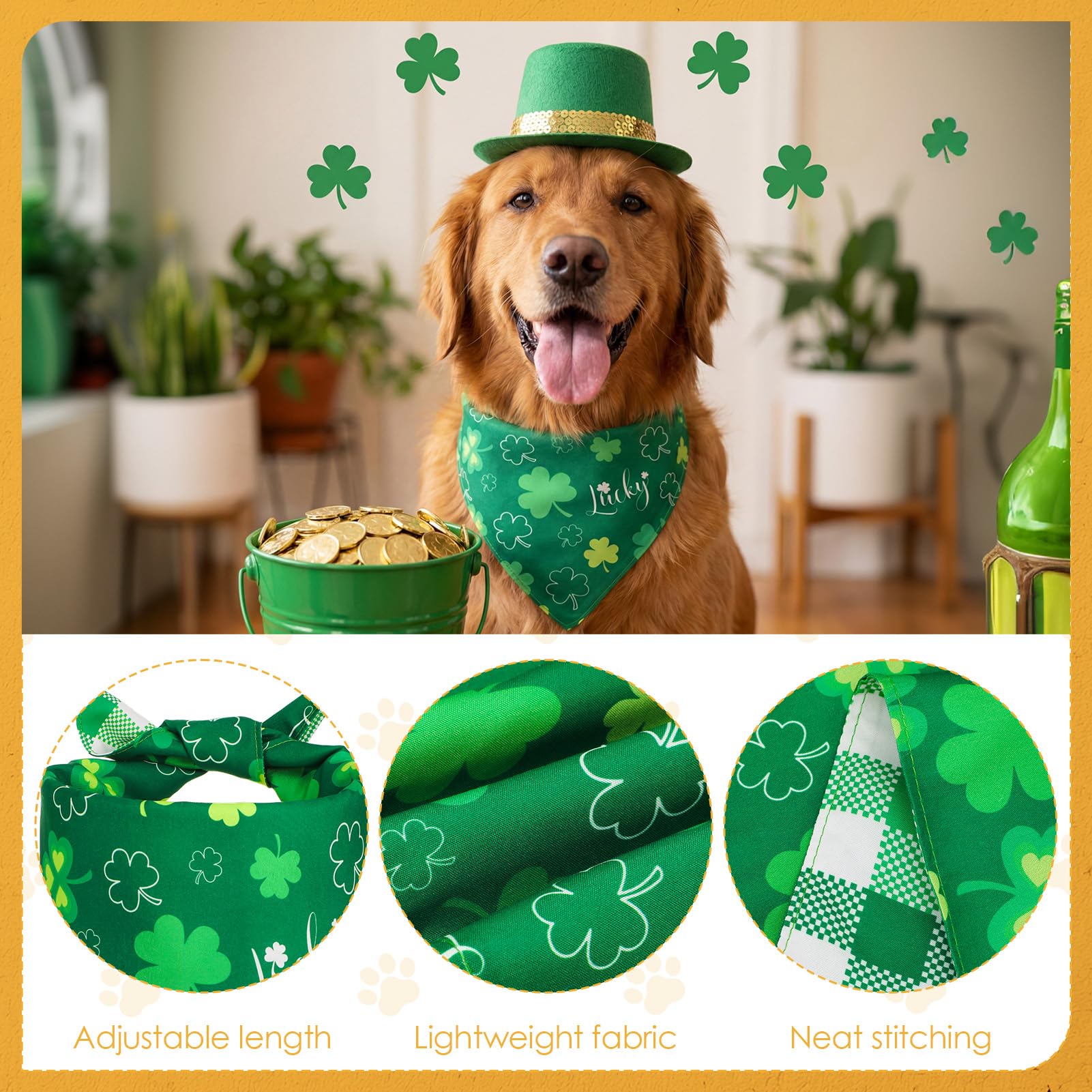 Guiqulai bandanas para perro Día de la Independencia, estilo patriótico