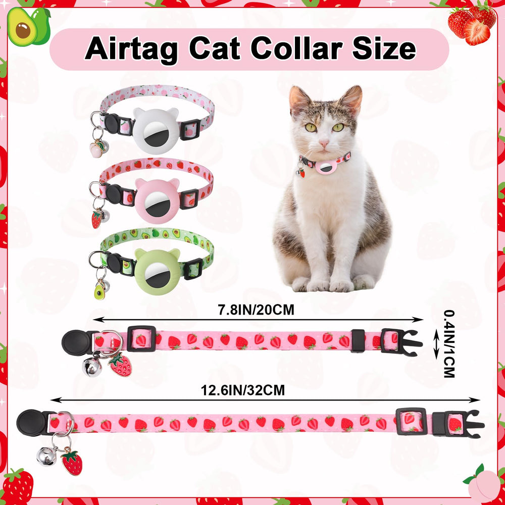 Guiqulai collar para gato AirTag-fruta azul con silicona protectora.