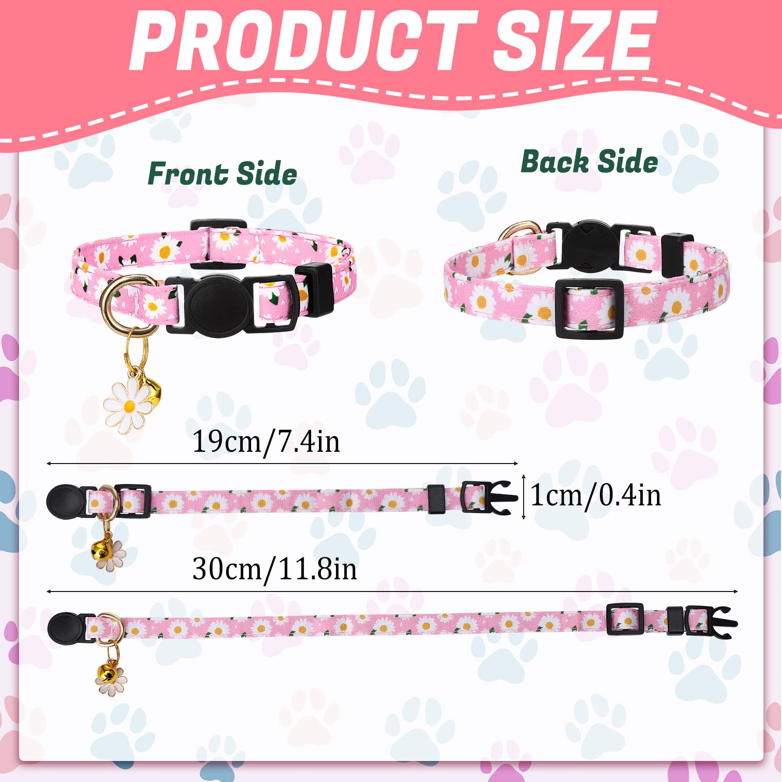 Guiqulai collar gato ajustable 7-11 pulgadas: ajuste cómodo para tu mascota.