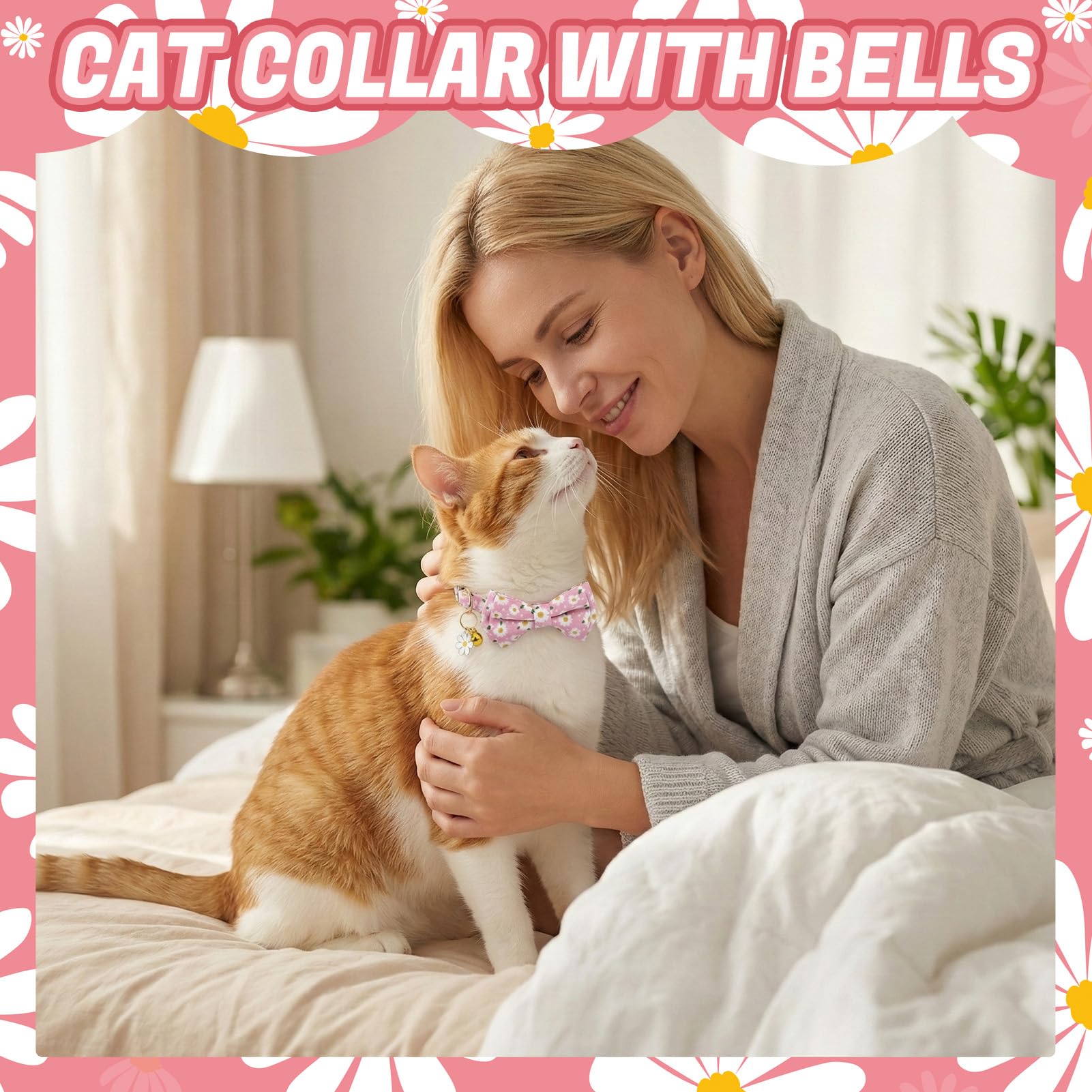 Guiqulai collar floral con lazo y cascabel, listo para salir.