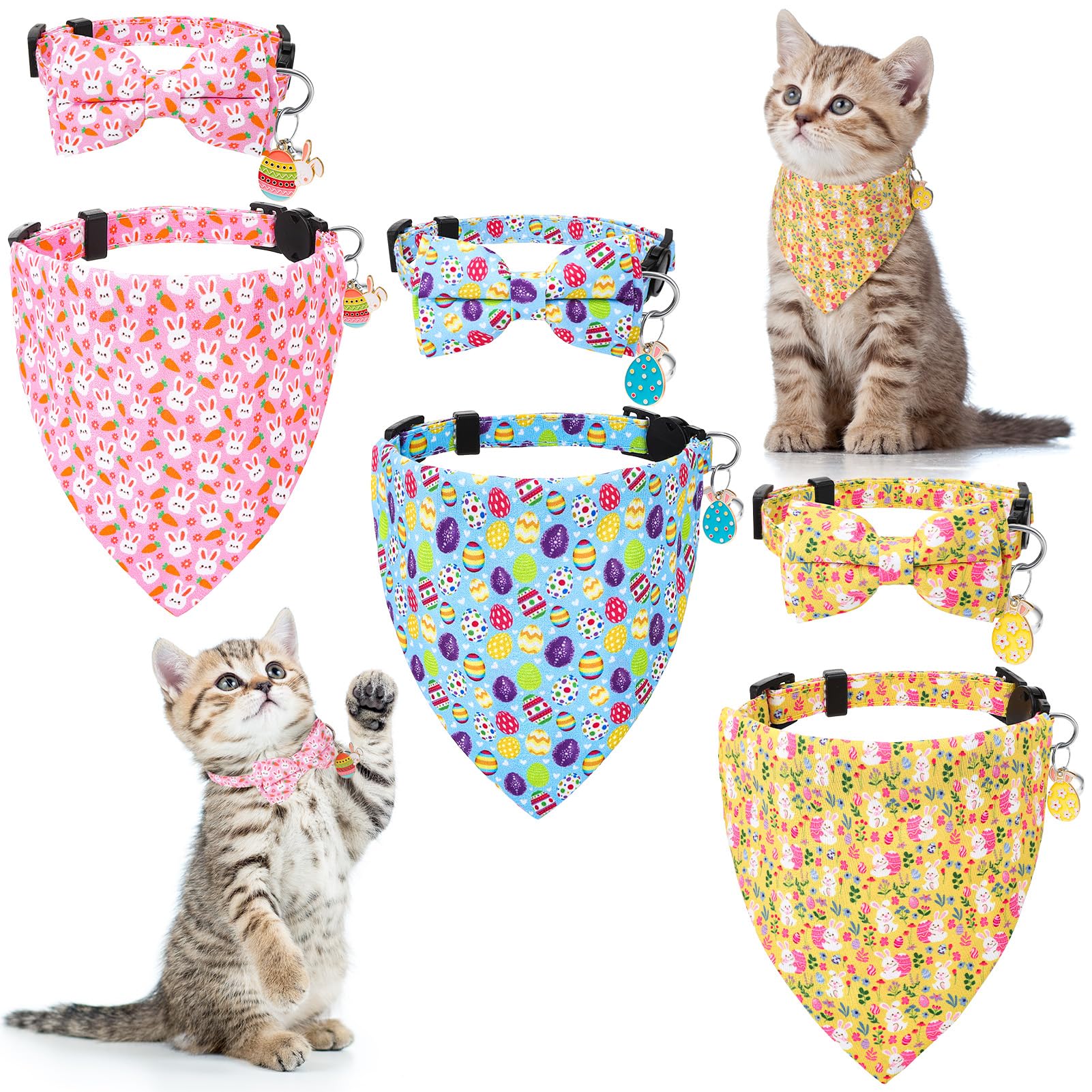 Collar Guiqulai para gato con campana, ideal para explorar con seguridad.