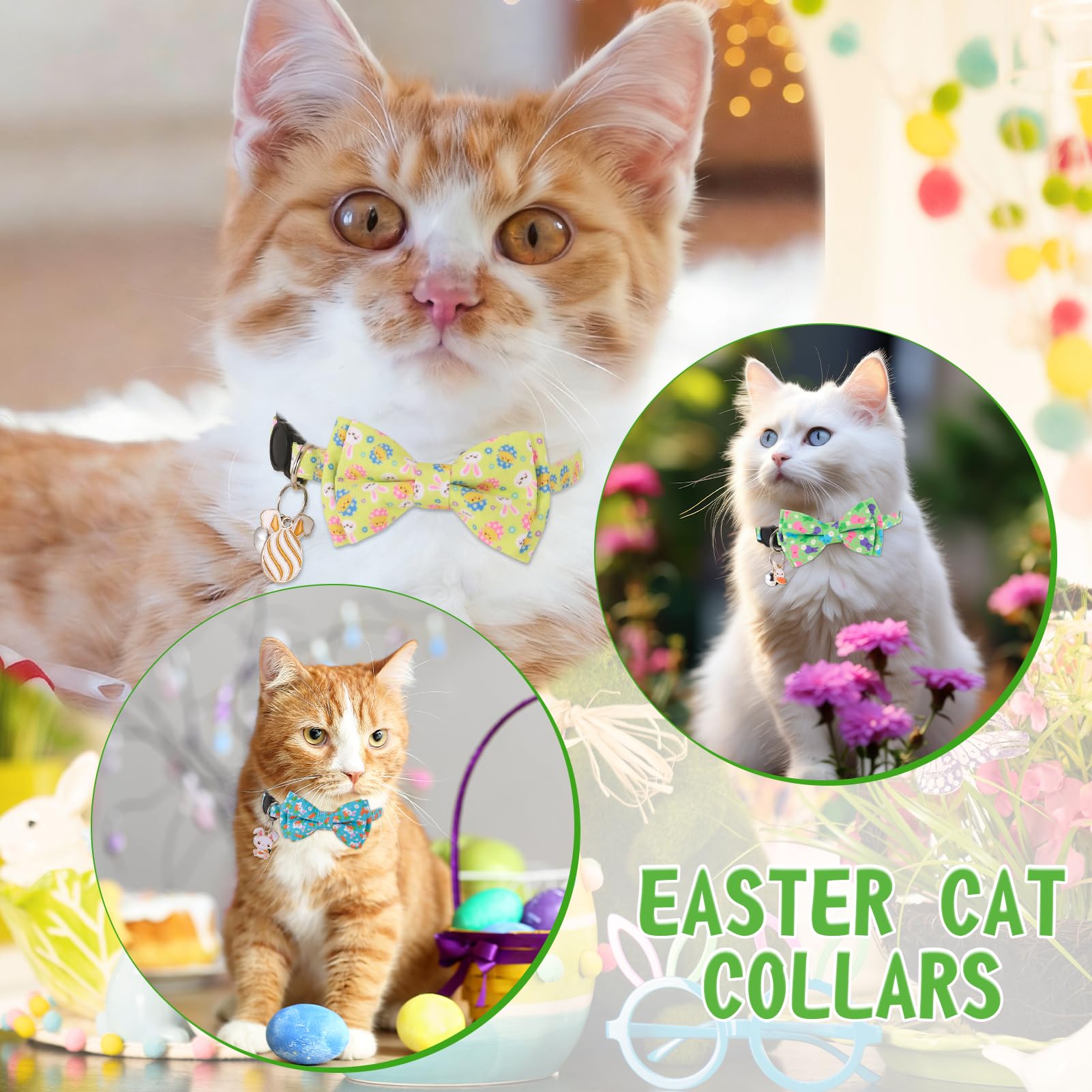 Guiqulai collar con patrón de Pascua y colores vivos