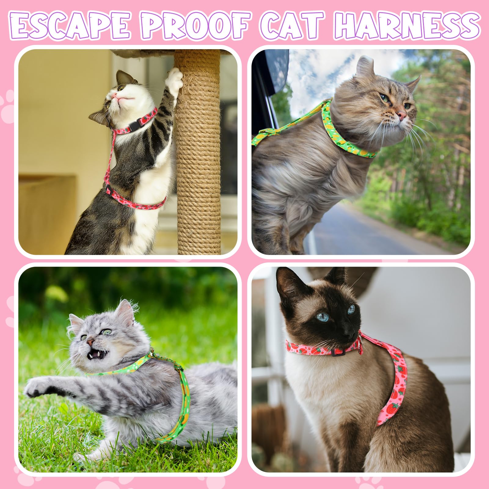 Guiqulai paquete completo arneses correas y collares para gato