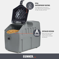 GUNNER Boca-de-vertido-en-U para verter sin derrames y uso limpio.