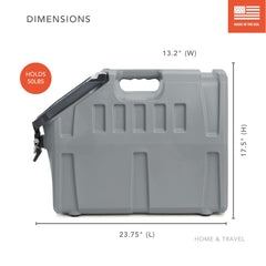 GUNNER Patas elevadas aseguran estabilidad y evitan superficies mojadas.
