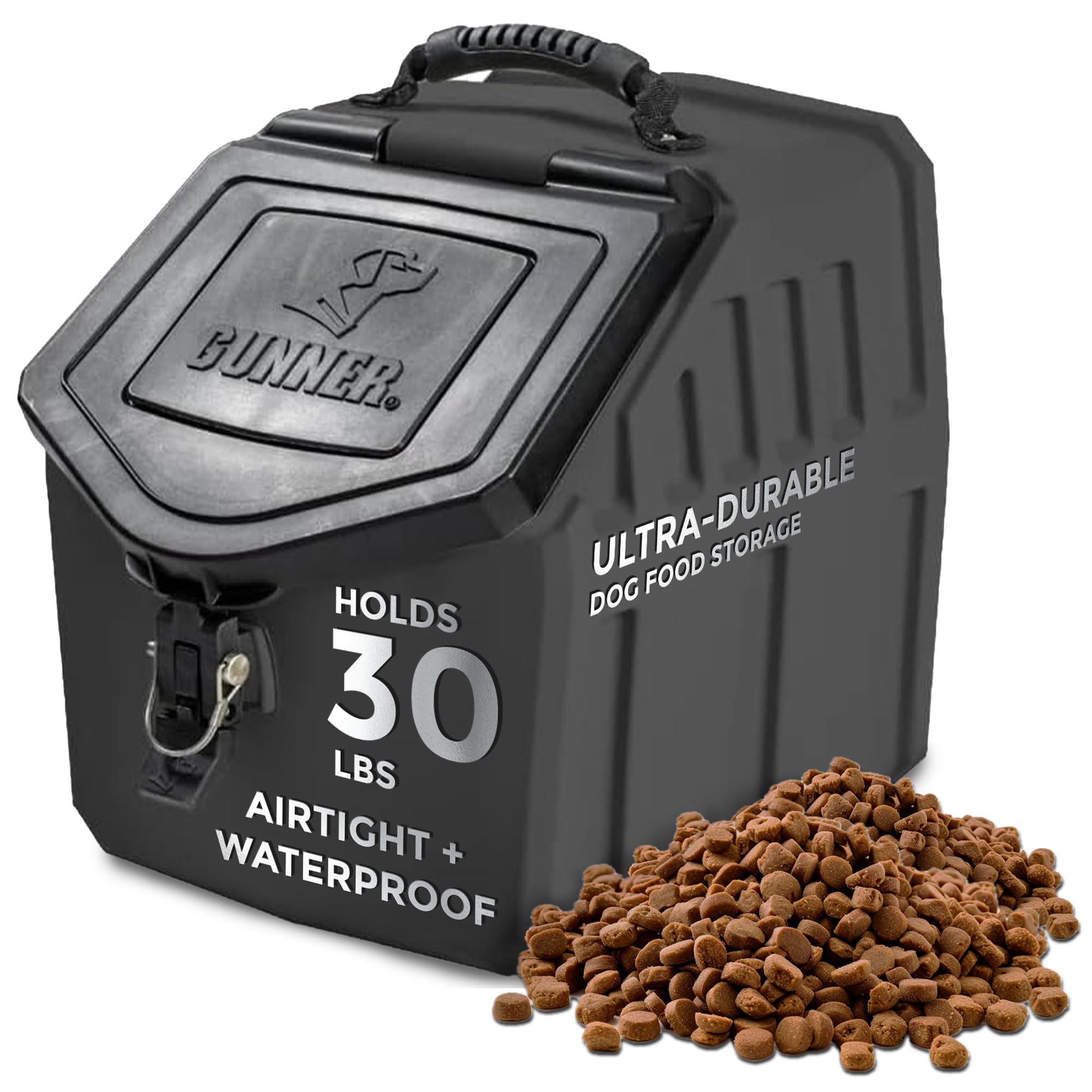 GUNNER contenedor almacenamiento de alimentos para perros de 30 lb, uso doméstico.