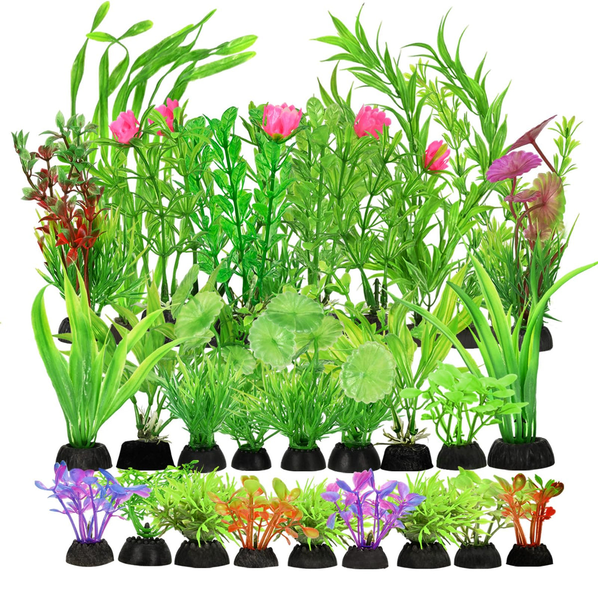 Plantas artificiales para acuario de Gupawix, conjunto de 30 unidades para decoración.