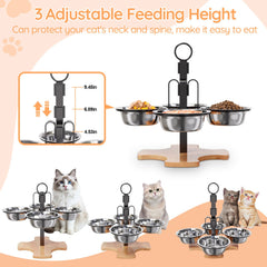 GYJZIFW cuencos de acero inoxidable desmontables para gatos.