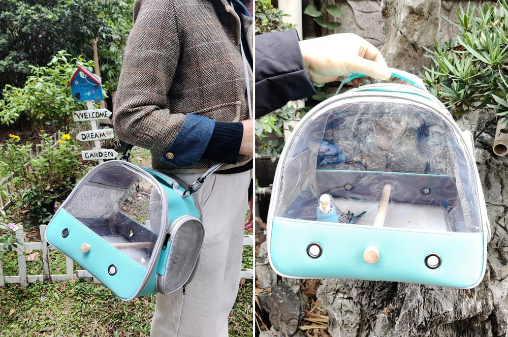 Halinfer jaula de viaje, dimensiones 8x10x12 pulgadas, ideal para aves pequeñas.