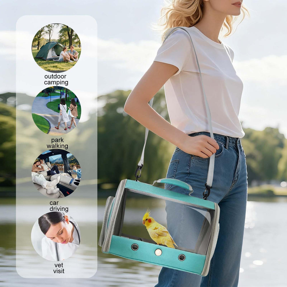 Halinfer transportín interior espacioso para pequeños loros y aves similares.
