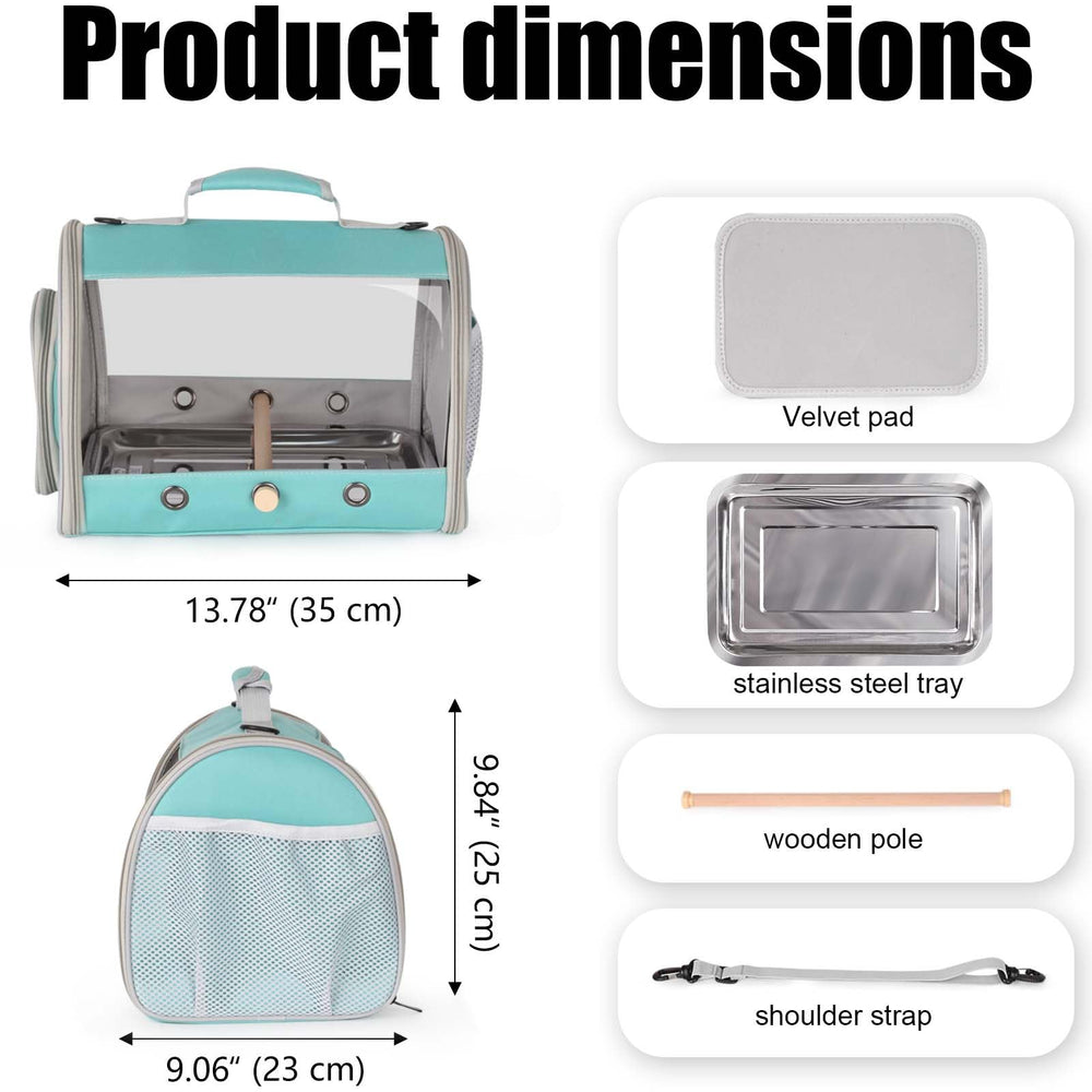 Halinfer transportín de aves portátil con dos ventanas para visibilidad.