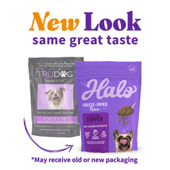 Halo accesorio ingredientes reales, carne y salmón, sabor natural y nutrición sin rellenos.