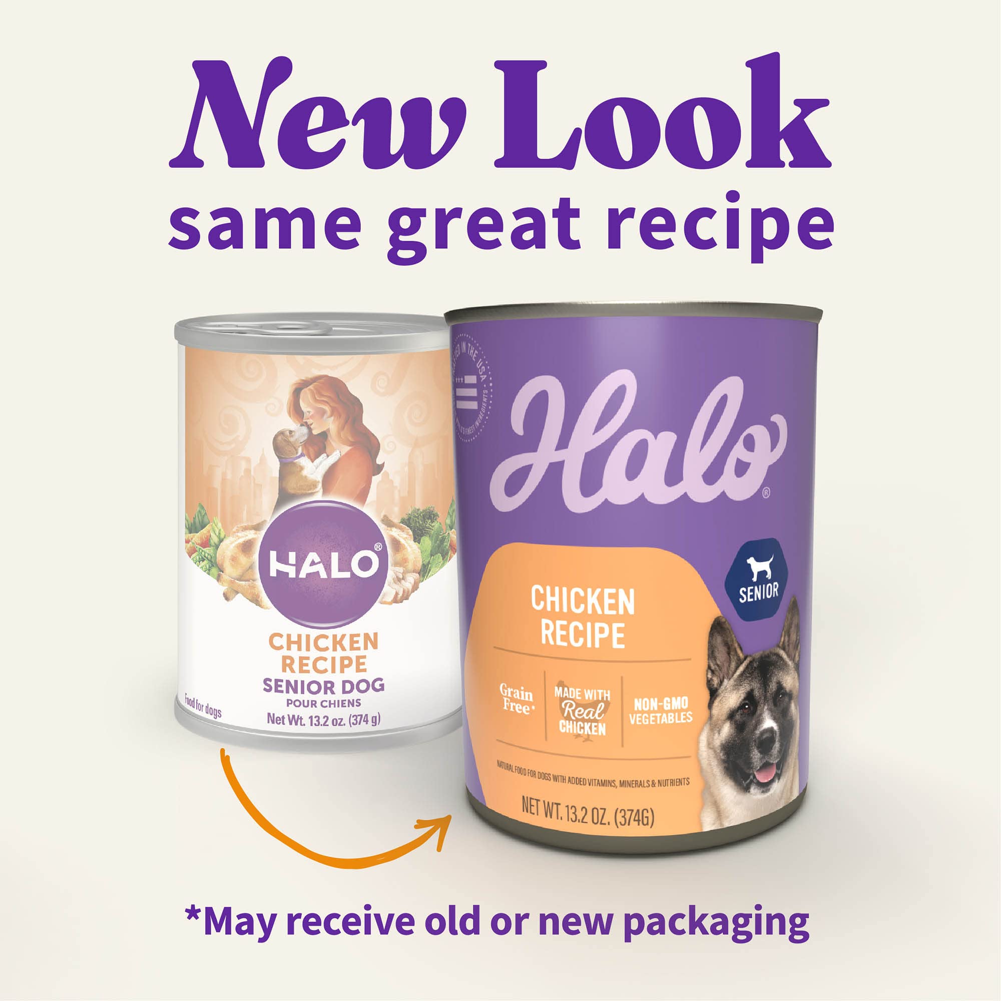 Paté suave Halo para perros mayores, facilita la ingesta y la experiencia de comer.